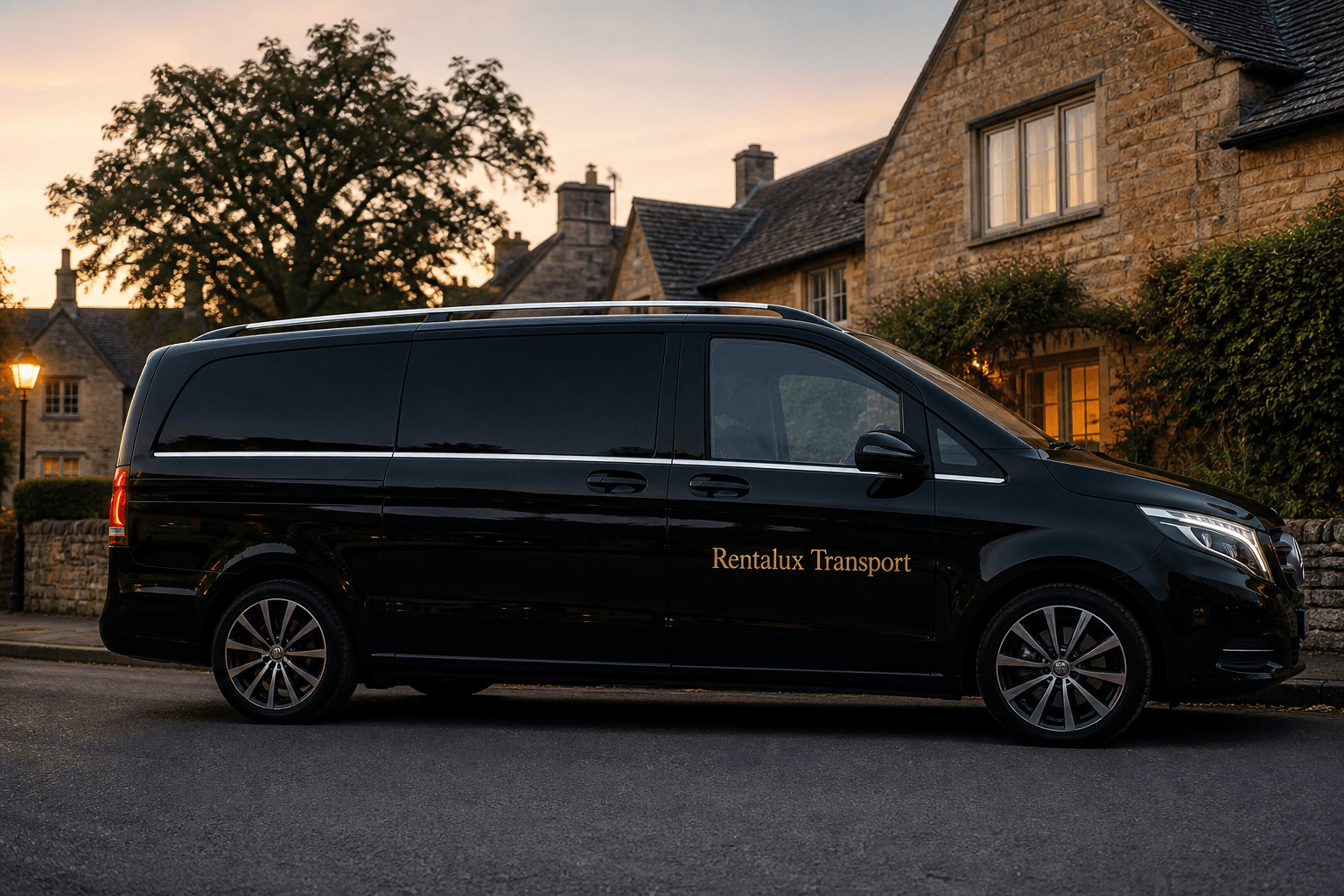 Mercedes V-Class with Rentalux Transport branding